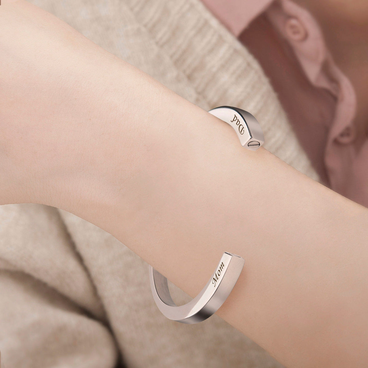 Personalized Double Chamber Memorial Ashes  Bracelet