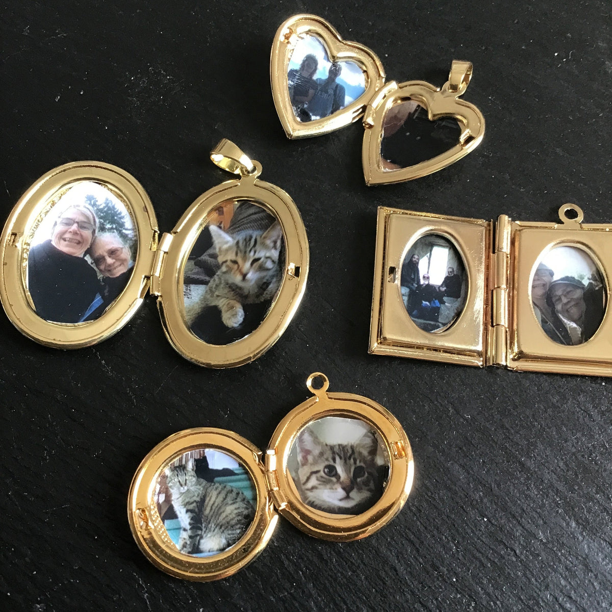 Personalized Gold Photo Locket Necklace, Gift for Her