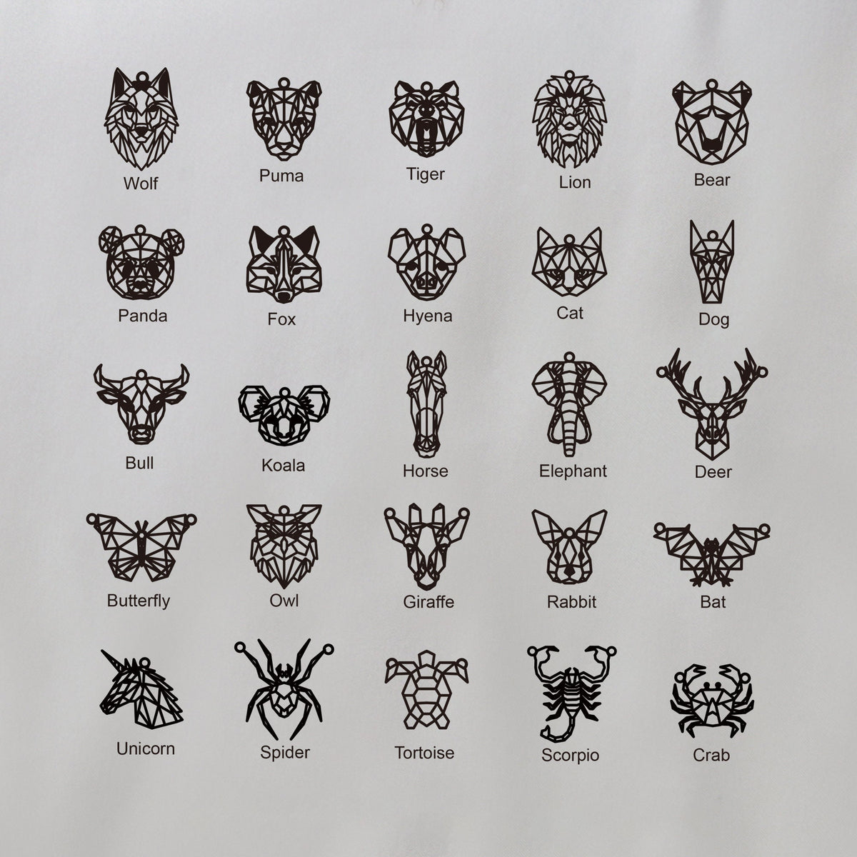 Custom Chain Animal Necklace with Name, Personalized Wolf/ Fox/ Mama Bear/ Lion Geometric Jewelry for Women, Memorial Gift for Her/Mother