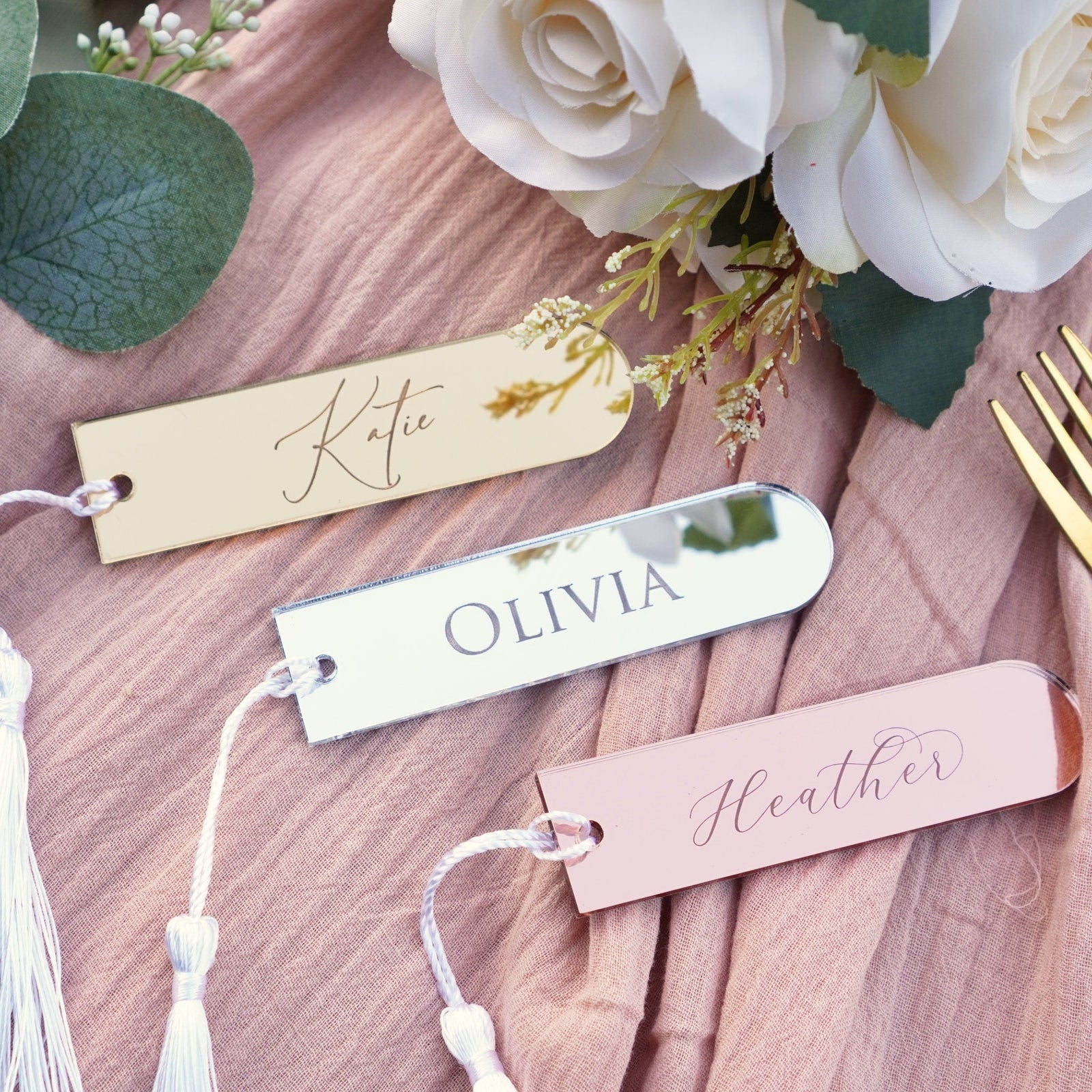 Personalized Decorations Acrylic Bookmark Keyring Wedding Table Decor