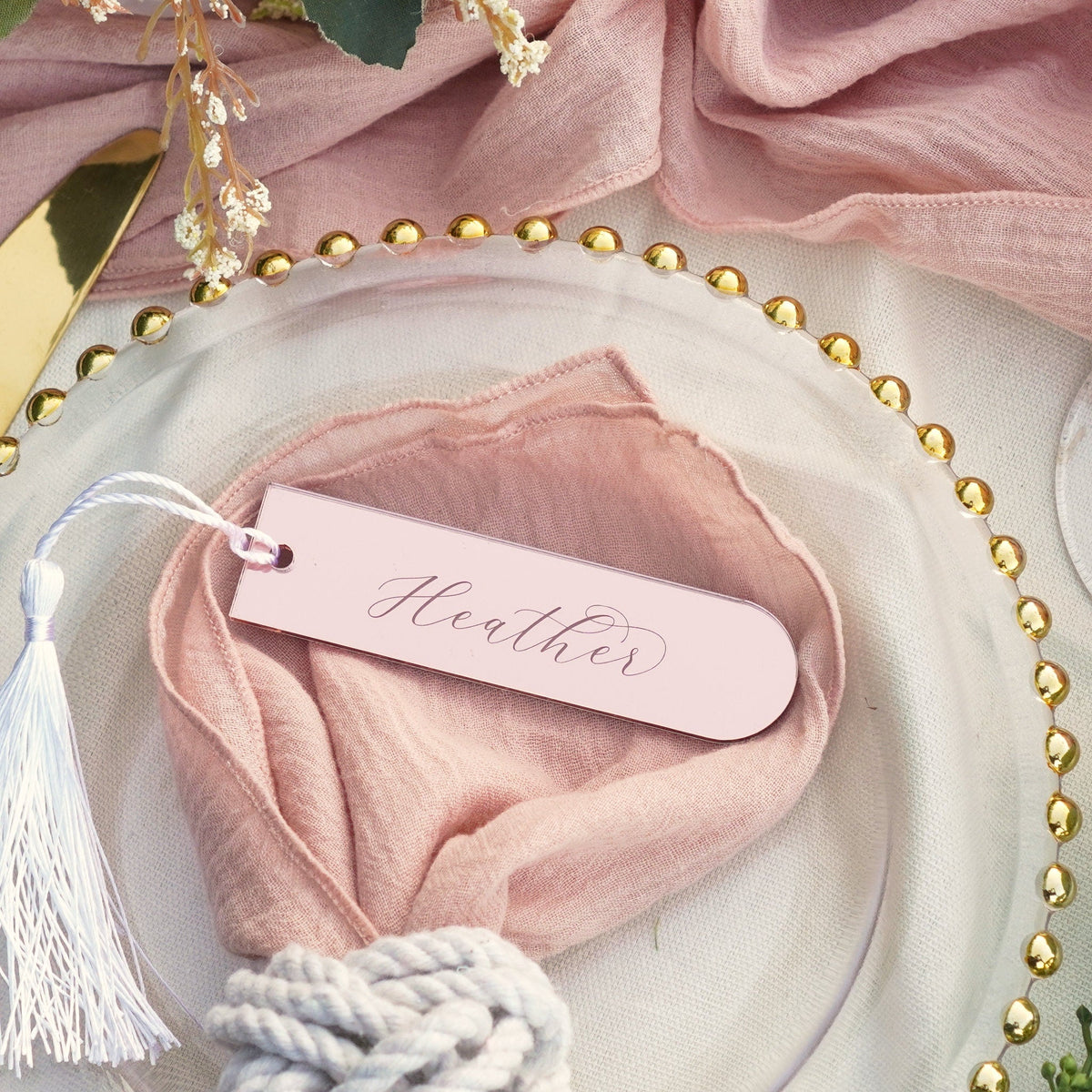 Personalized Decorations Acrylic Bookmark Keyring Wedding Table Decor