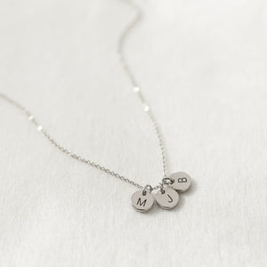 Personalized Initial Disc Necklace/ Engraved Letter Necklace