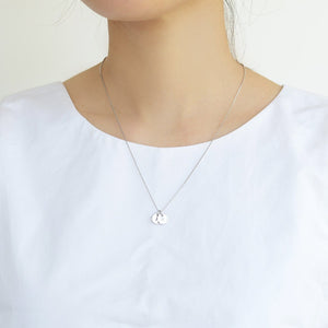 Personalized Initial Disc Necklace/ Engraved Letter Necklace