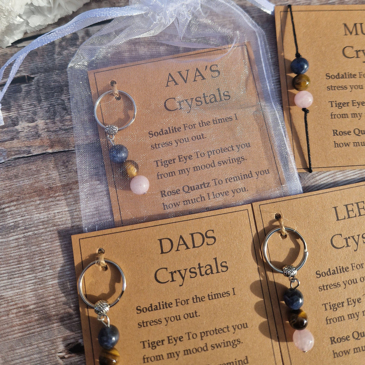Personalised Card Crystal Gift For Him/Her, Crystal Keyring, Crystal Bracelet
