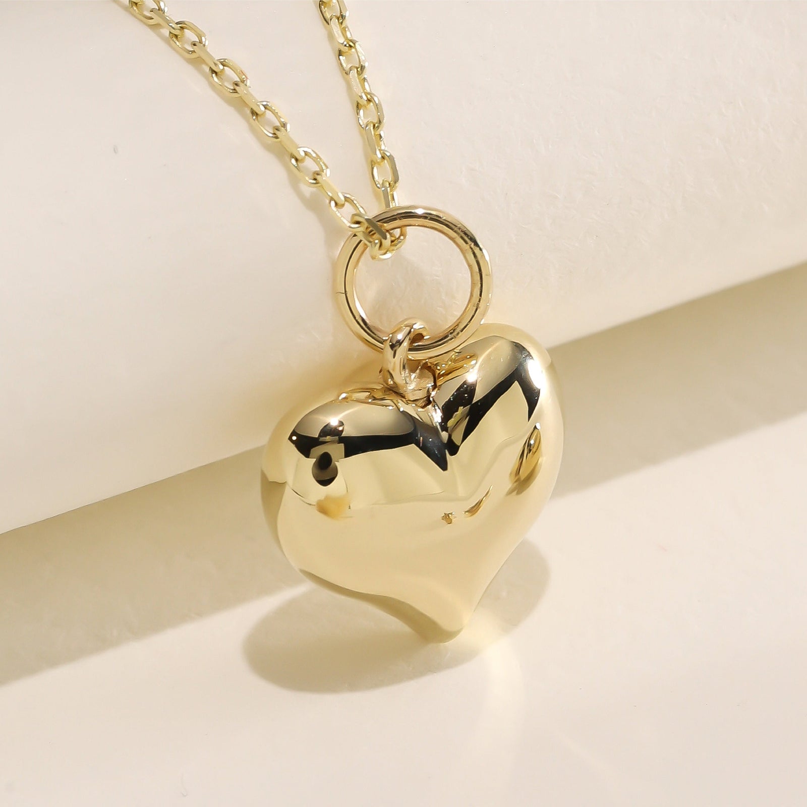 Personalized Gold Heart Cremation Charm Necklace For Pet Ashes