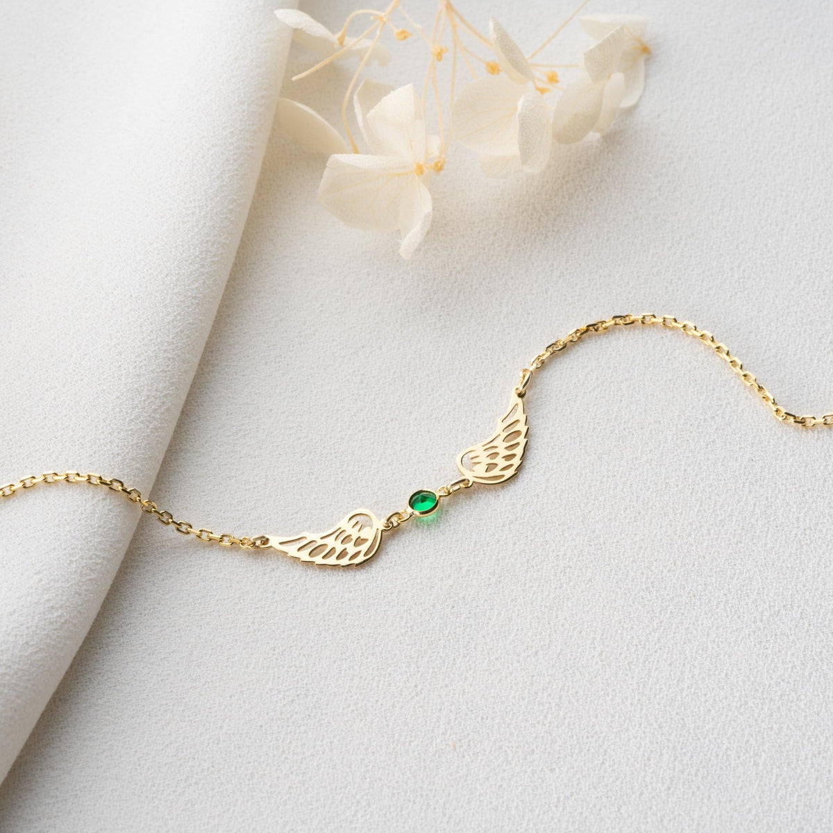 Personalized Guardian Angel Birthstone Bracelet