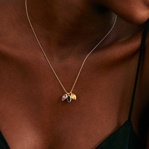 Personalized Leaf Birthstone Necklace, Grandma Mother Gift