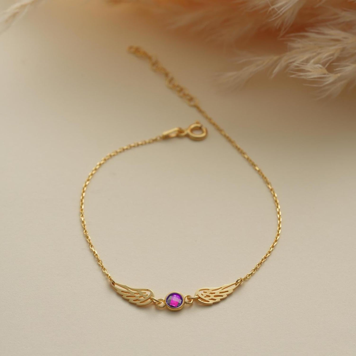 Personalized Guardian Angel Birthstone Bracelet