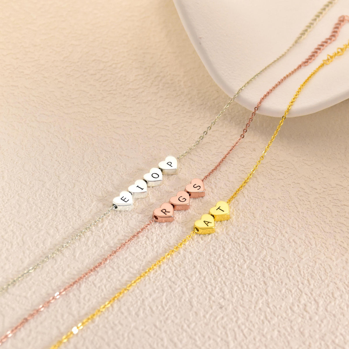 Personalized Heart Charms Letters Bracelet