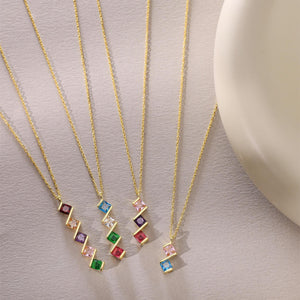 Personalized Multi Family Birthstone Necklace