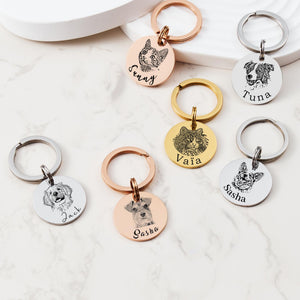 Personalized Keychain With Photo Engraving Photo Pendant