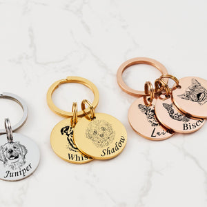 Personalized Keychain With Photo Engraving Photo Pendant