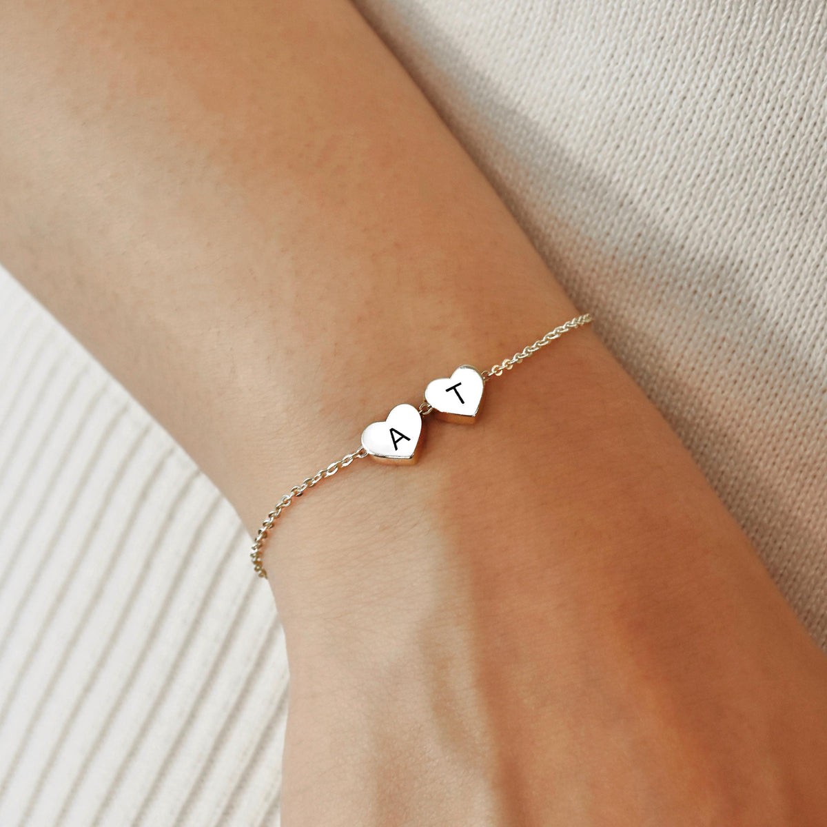 Personalized Heart Charms Letters Bracelet