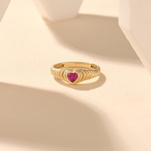 Heart-shaped Personalized Birthstone Ring