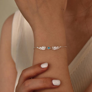 Personalized Guardian Angel Birthstone Bracelet