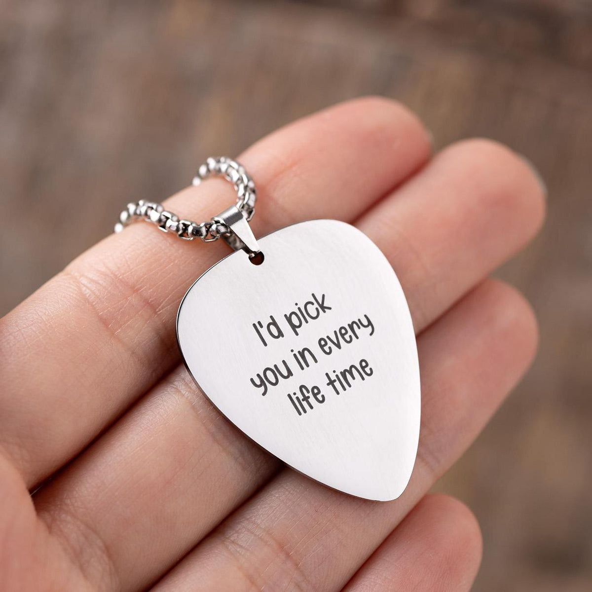 Personalized Guitar Pick Necklace