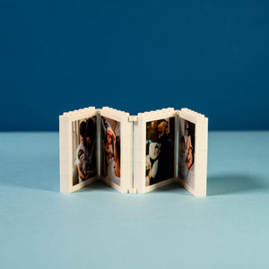 Personalized Foldable Dad & Me Brick Photo Frame Gift, Mini Photo Album
