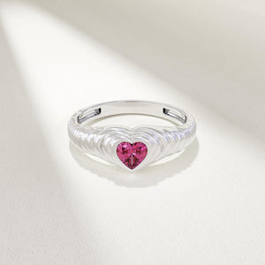 Heart-shaped Personalized Birthstone Ring
