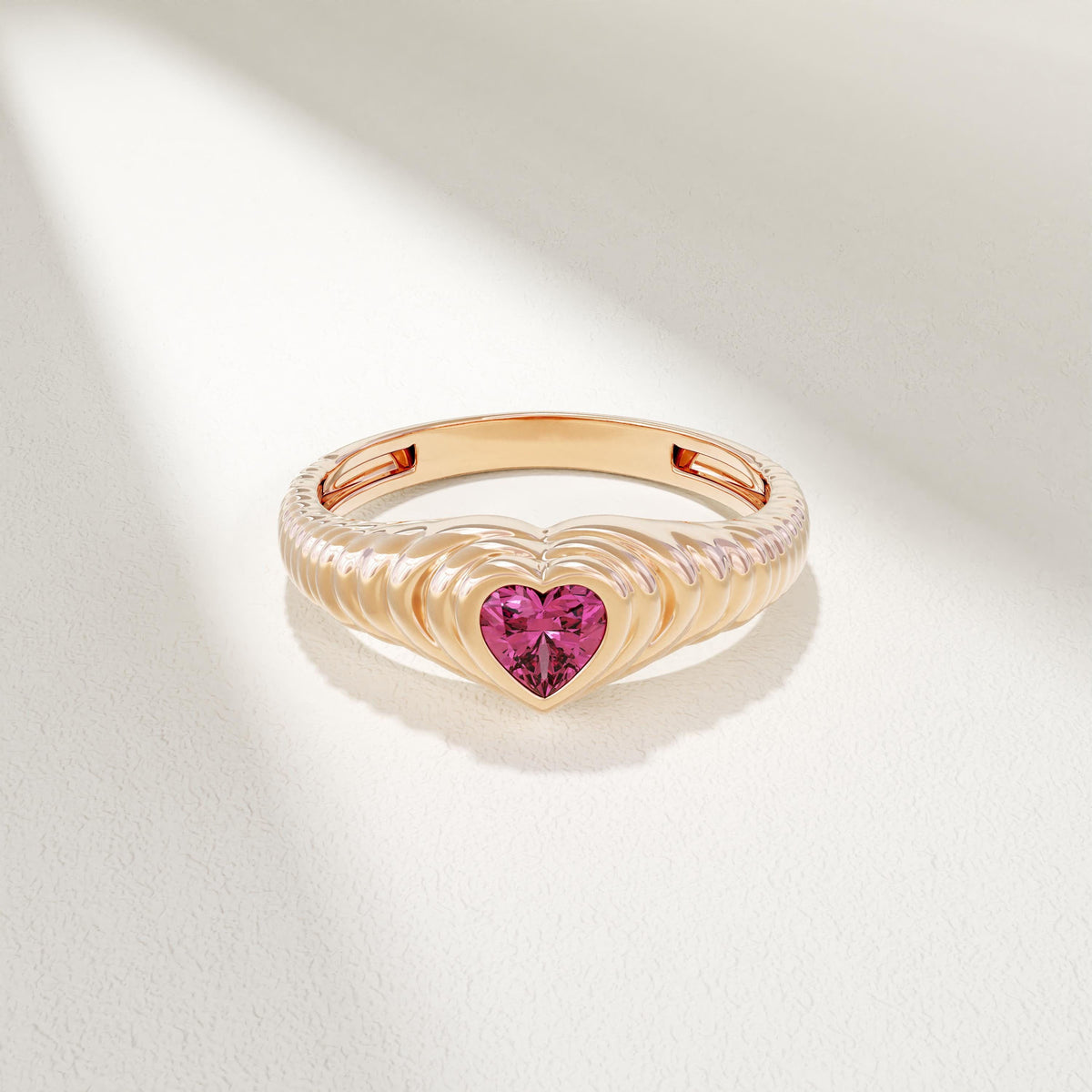 Heart-shaped Personalized Birthstone Ring
