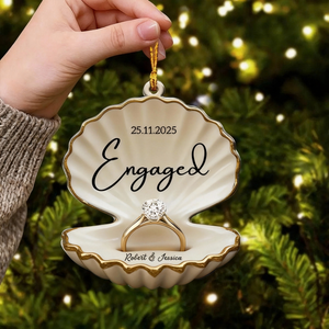 Engaged, Couple Christmas Home Decor, Christmas Ornament, Personalized Ornament