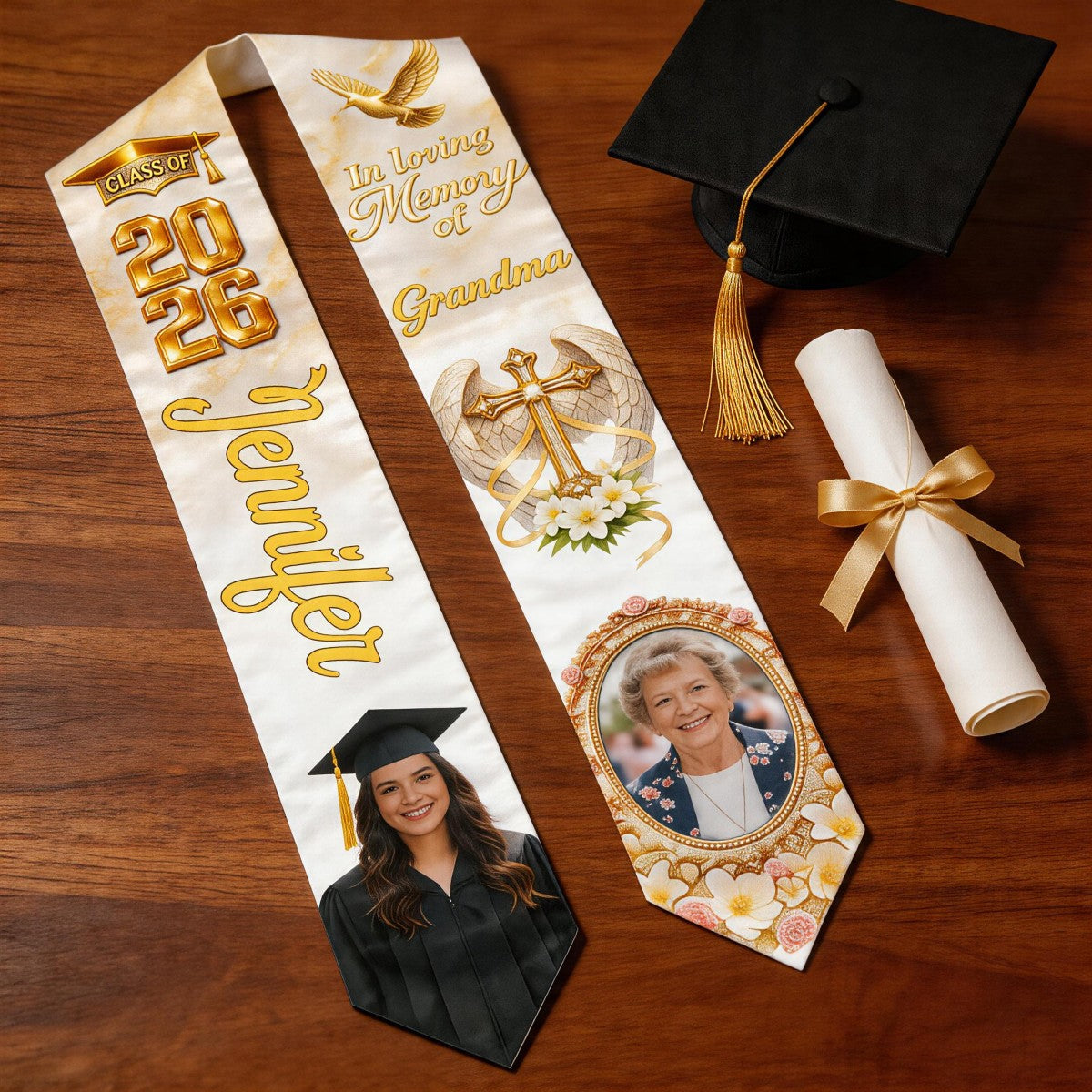 Carrying Mom’s Memory With You – Personalized Graduation Stole