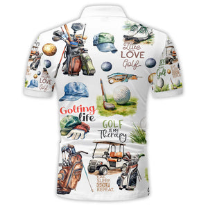 Live Love Golf - Personalized Golf Polo Shirt Gift For Dad, Grandpa