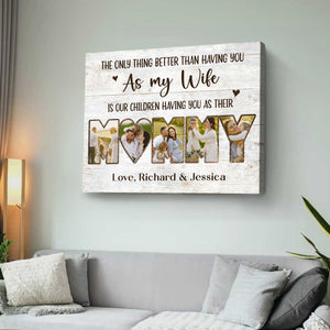 Mommy Photo Collage Canvas Poster,Personalized Mother’s Day Gift For Wife