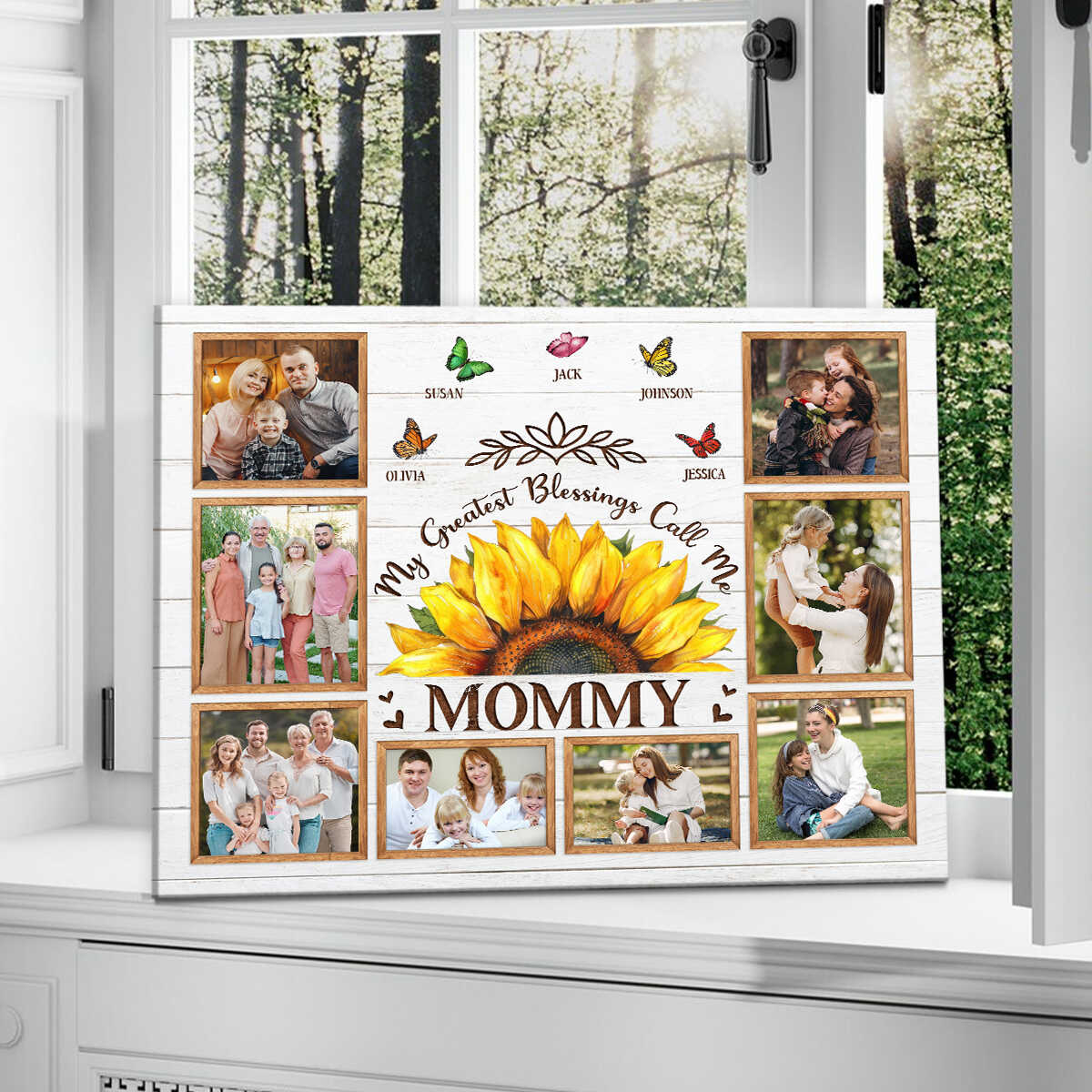 My Greatest Blessings Call Me MOMMY Gift - Personalized Mum Photo Collage Canvas, Photo Gift For Mom