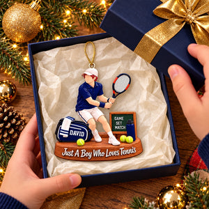 Who Loves Tennis – Personalized Acrylic Christmas Ornament | Custom Name Keepsake Gift For Tennis Players & Fans