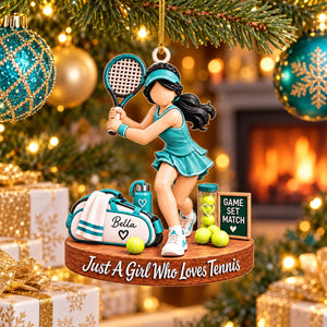 Who Loves Tennis – Personalized Acrylic Christmas Ornament | Custom Name Keepsake Gift For Tennis Players & Fans