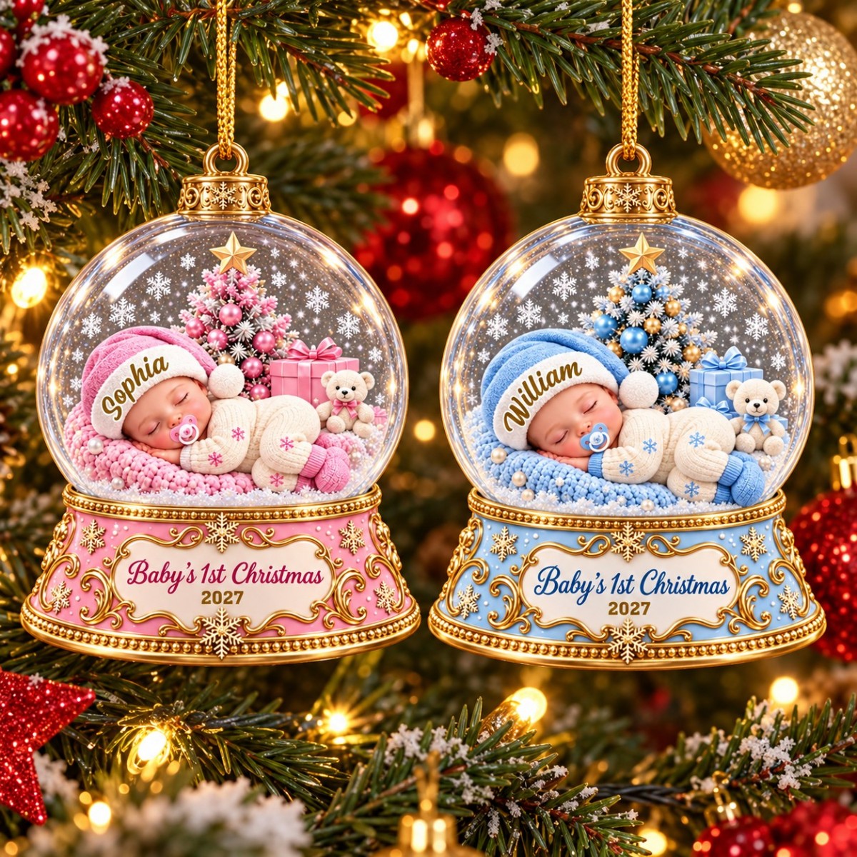 Baby's First Christmas – Personalized Acrylic Ornament Keepsake For Newborn Baby