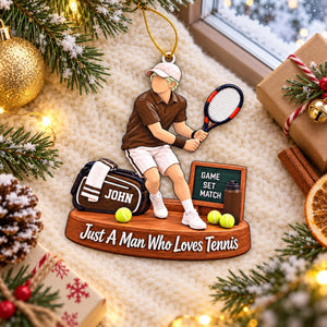 Who Loves Tennis – Personalized Acrylic Christmas Ornament | Custom Name Keepsake Gift For Tennis Players & Fans