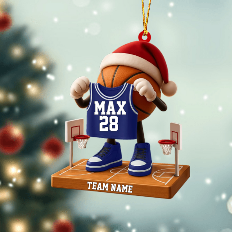 Personalized Christmas Basketball Ornament