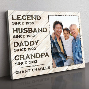 Legend Husband Daddy Grandpa Customized Canvas Poster – Unique Father’s Day Gift