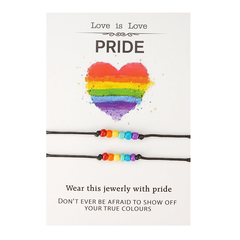 Love is Love Rainbow Couple Bracelets