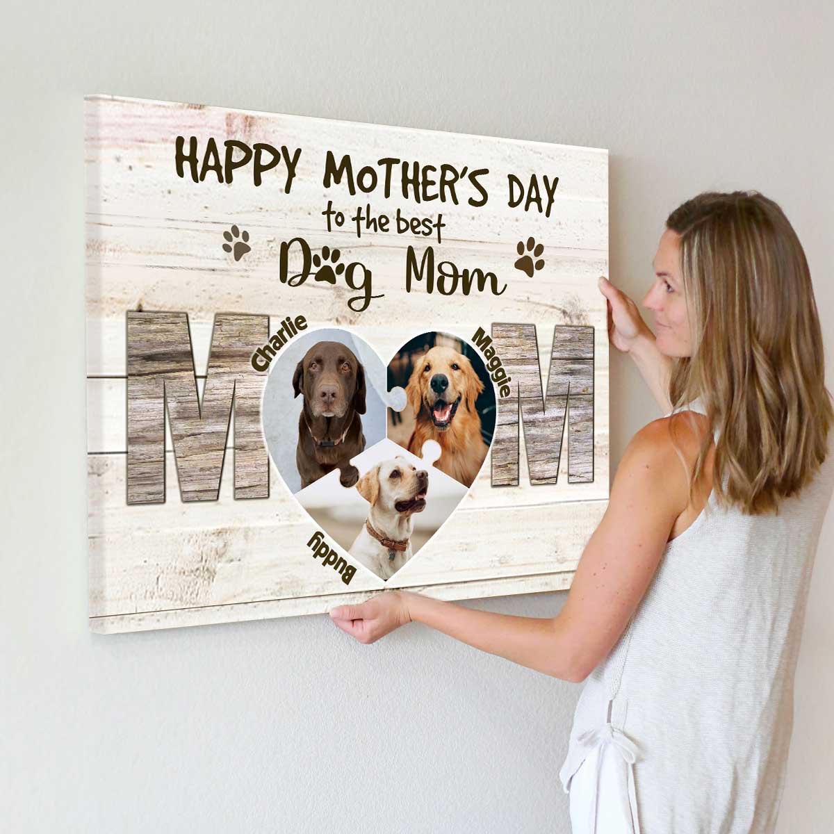 Happy mother's day to all the dog moms Custom Canvas Prints