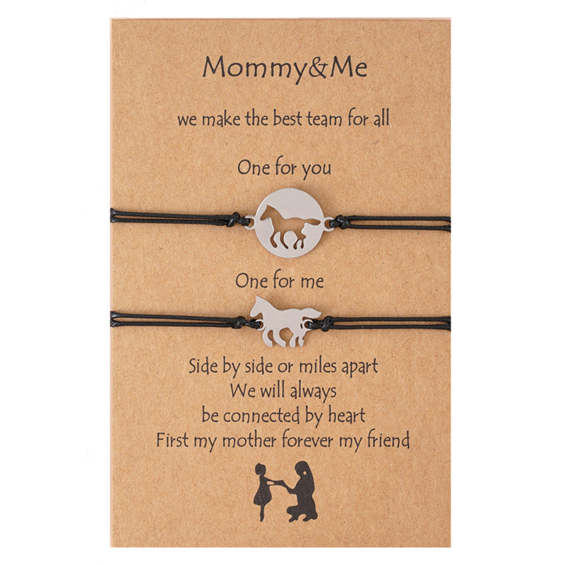 Mommy&Me Horse Card Bracelets