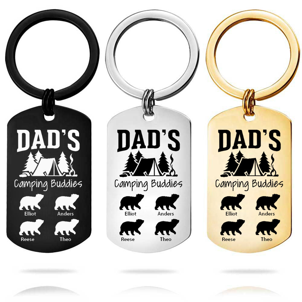 Custom Key Chain - Fathers Day Gift-4 Kids Names