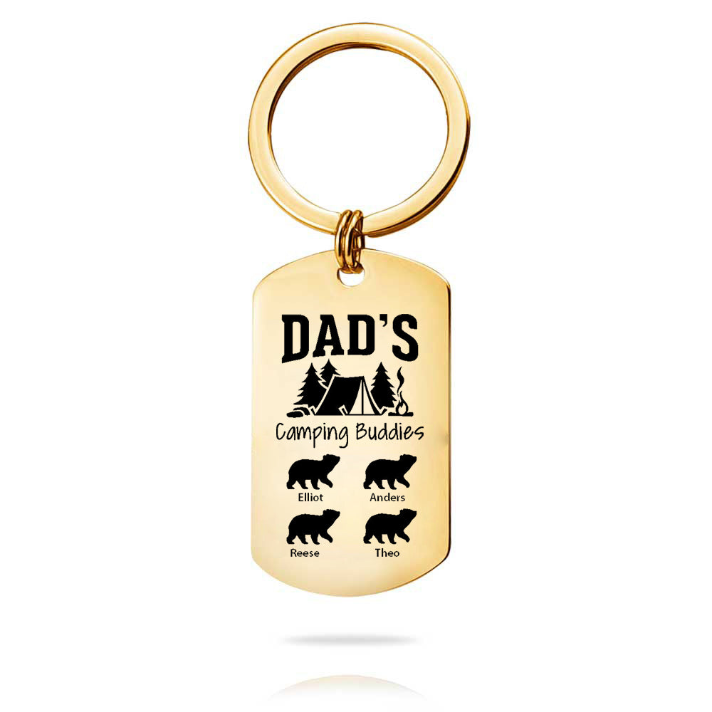 Custom Key Chain - Fathers Day Gift-4 Kids Names