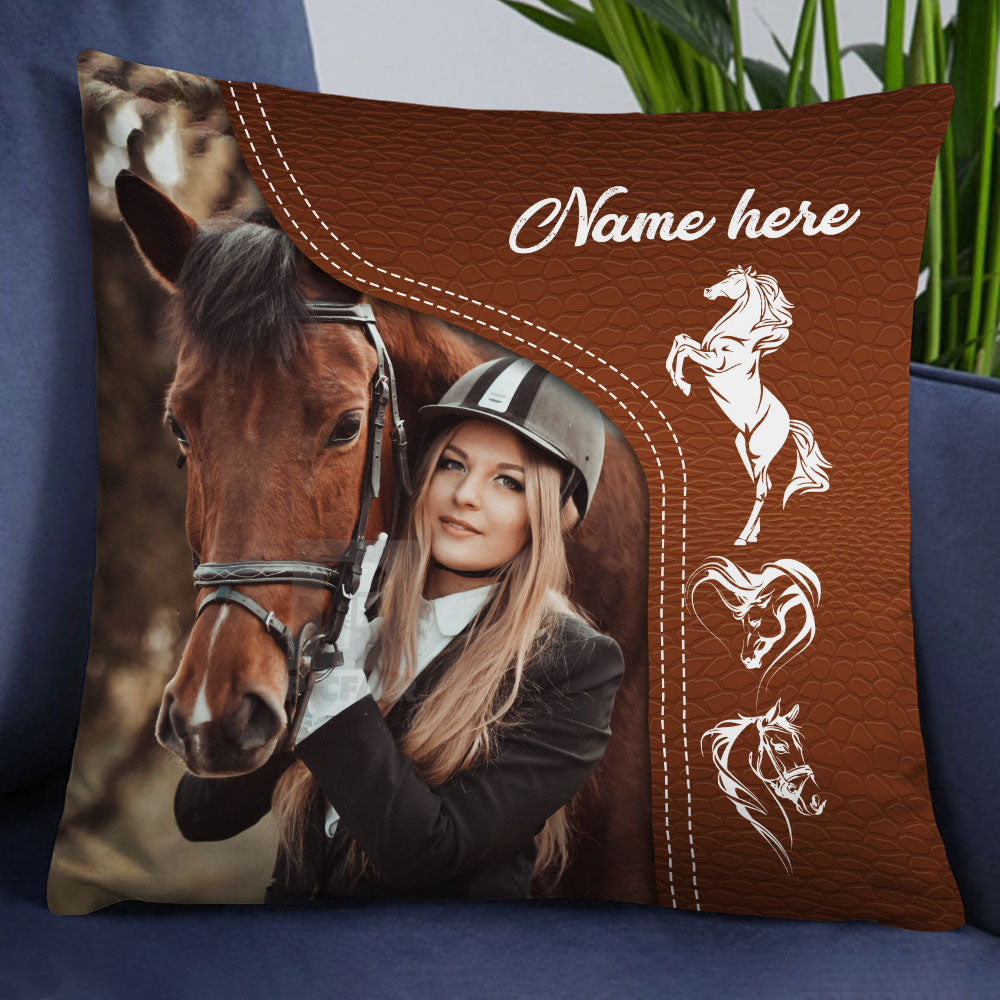 Personalized Horse Lovers Photo Pillow Cover