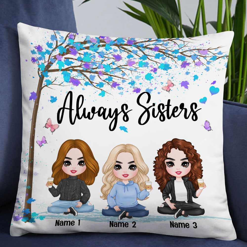 Personalized Family Icon Sisters Pillow