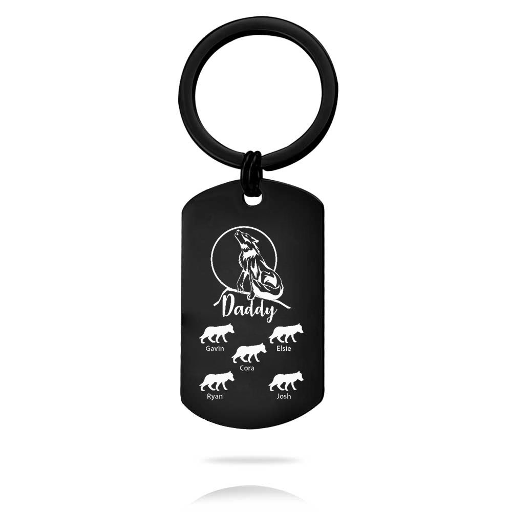 Custom Key Chain - Fathers Day Gift-5 Kids Names