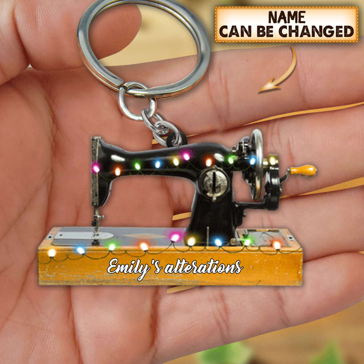 Personalized Sewing Machine Gift Keychain