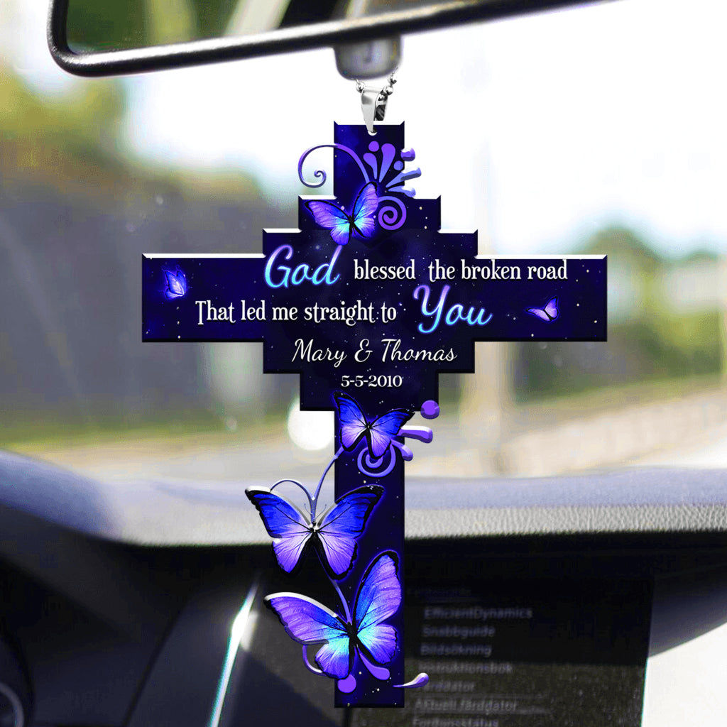 Infinity Galaxy Cross God Blessed Ornament
