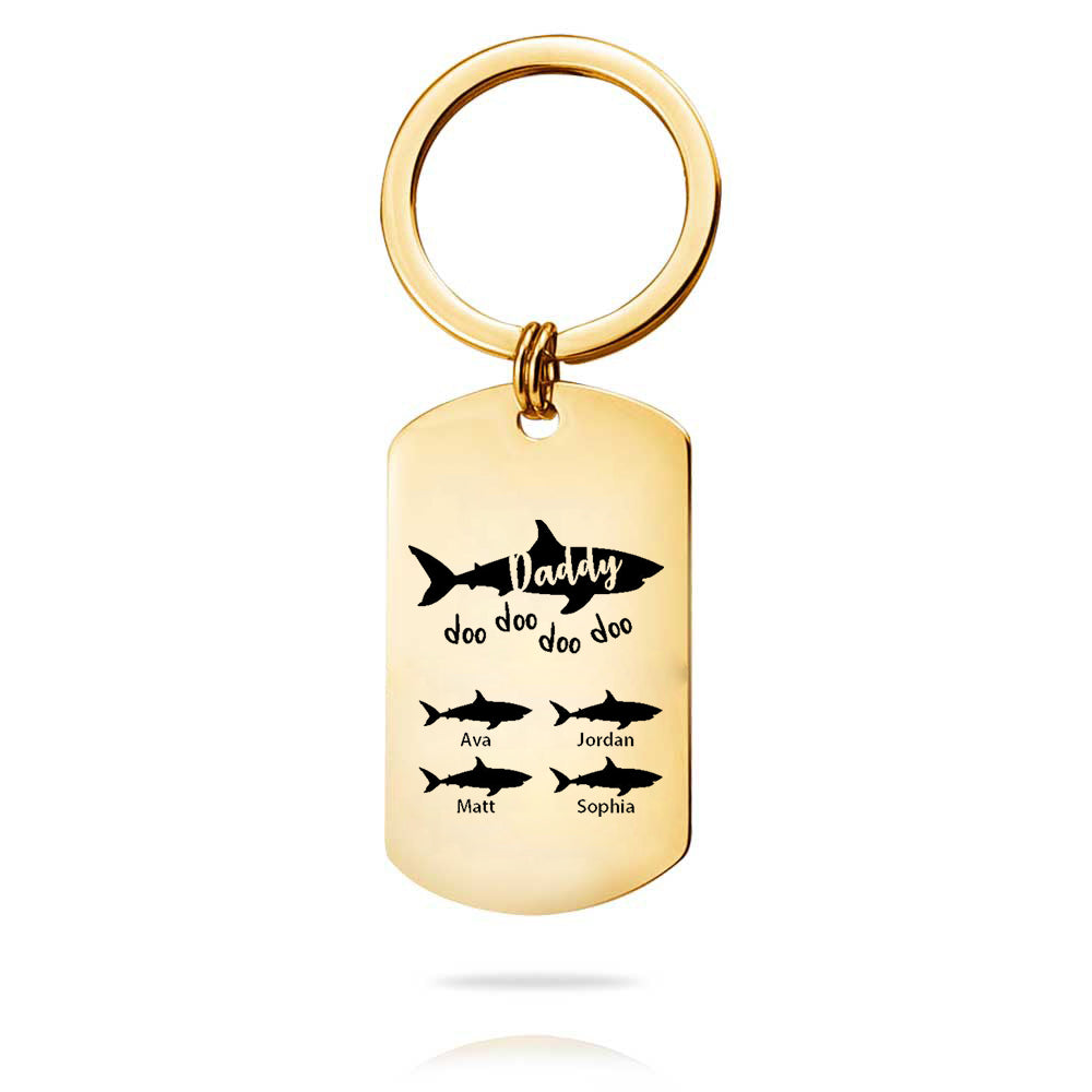 Custom Key Chain - Fathers Day Gift-4 Kids Names