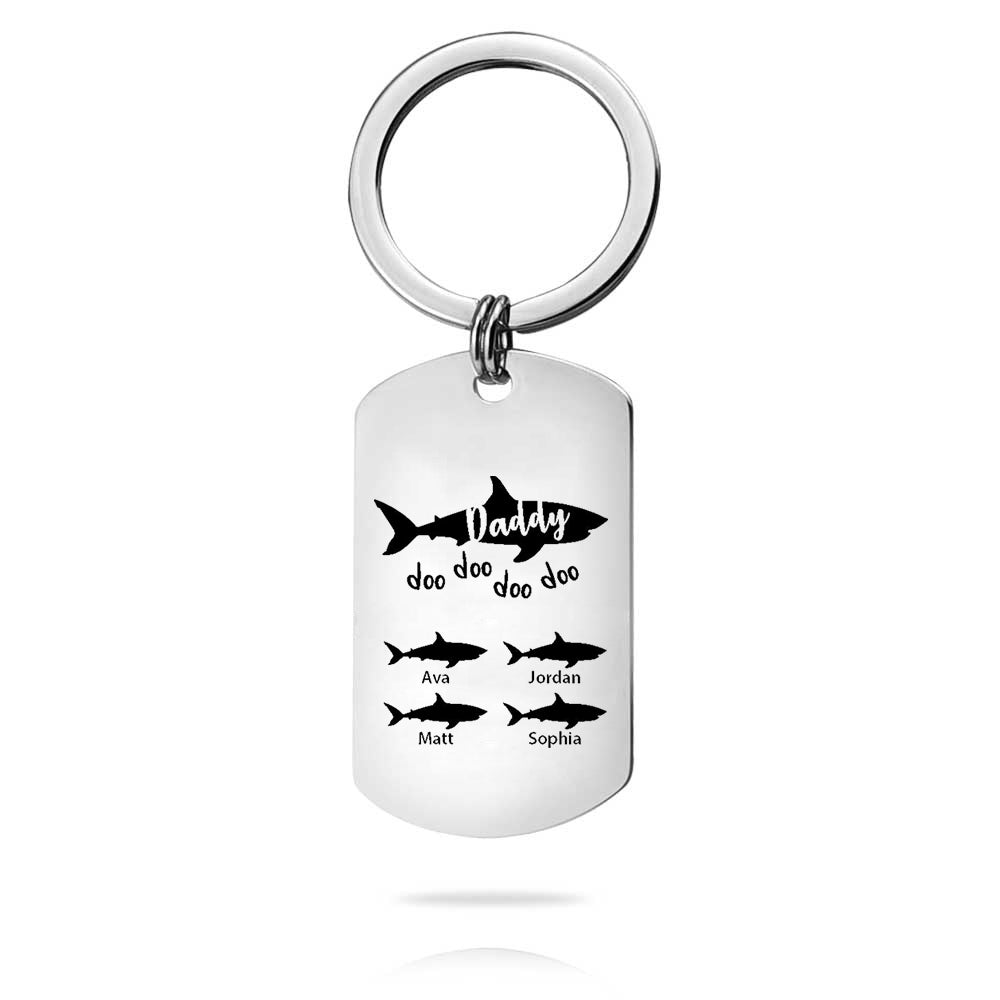 Custom Key Chain - Fathers Day Gift-4 Kids Names