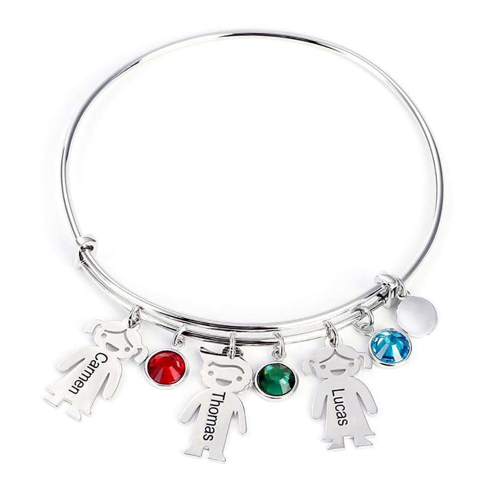 Persoanlized To my mom/grandma Birthstones Kids Bracelet