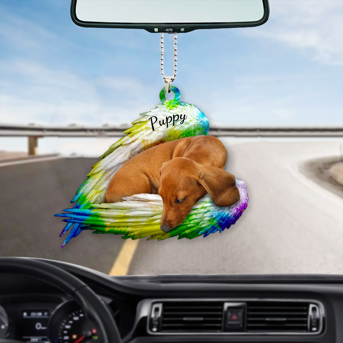 Personalized Colorful Sleeping Angel Dog Ornament