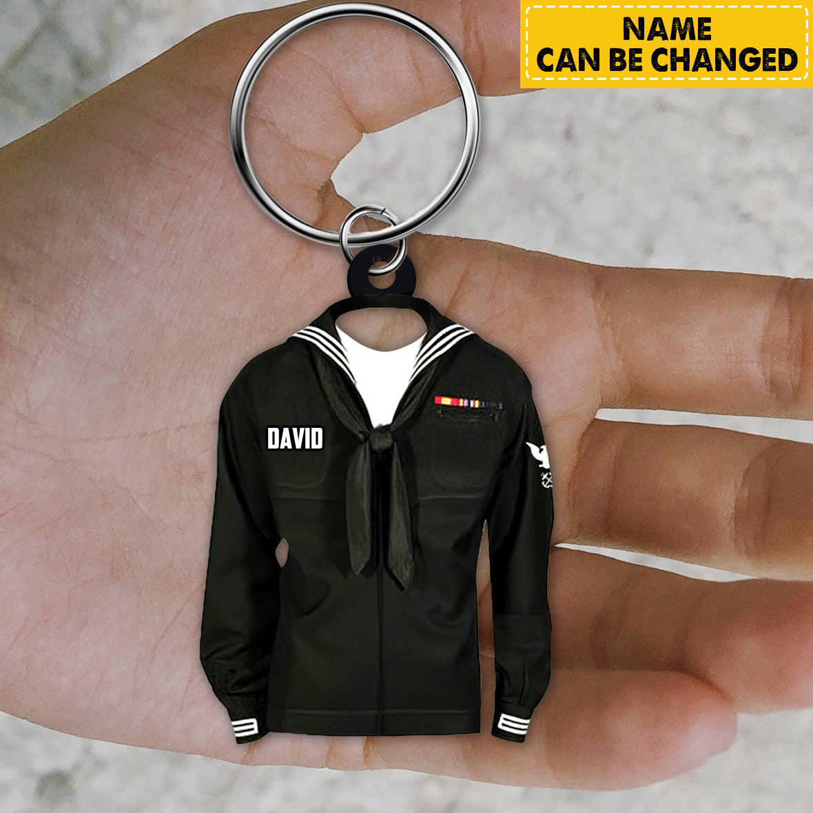Personalized Sailor Shirt Navy Keychain