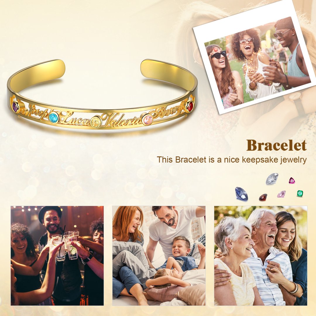For The Greatest Mother-Mother's Love Bracelet With Custom Name & Birthstone Beads